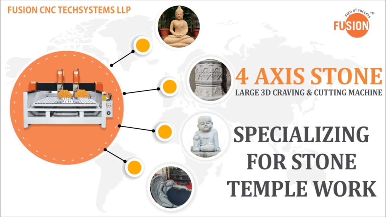 4 axis stone machine carving temple detail