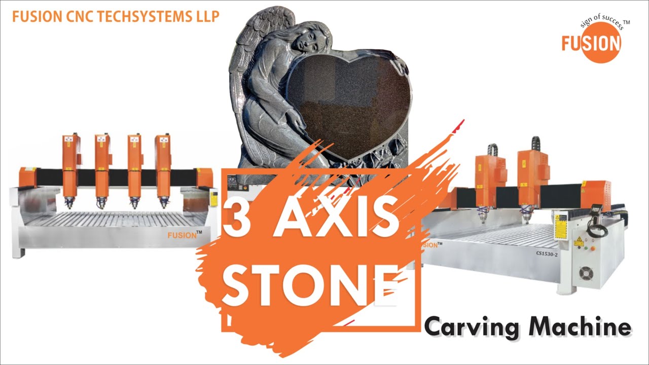 3 axis stone carving CNC machine in operation