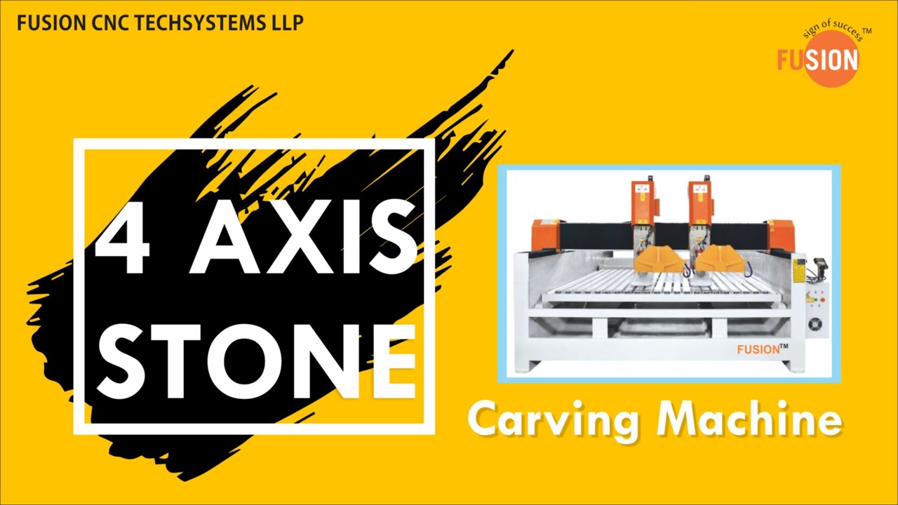 4 axis stone carving CNC machine in operation