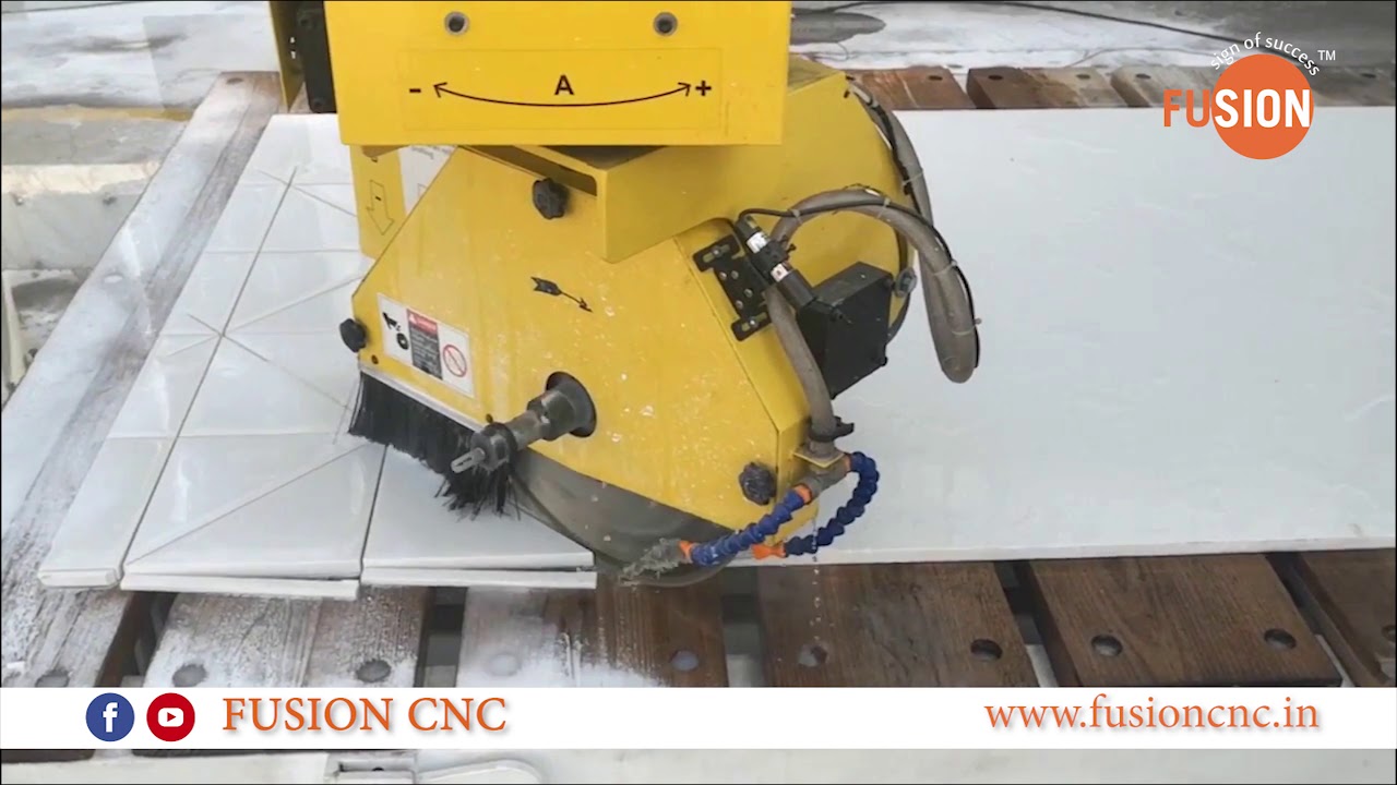 5 axis CNC stone bridge saw cutting machine in operation